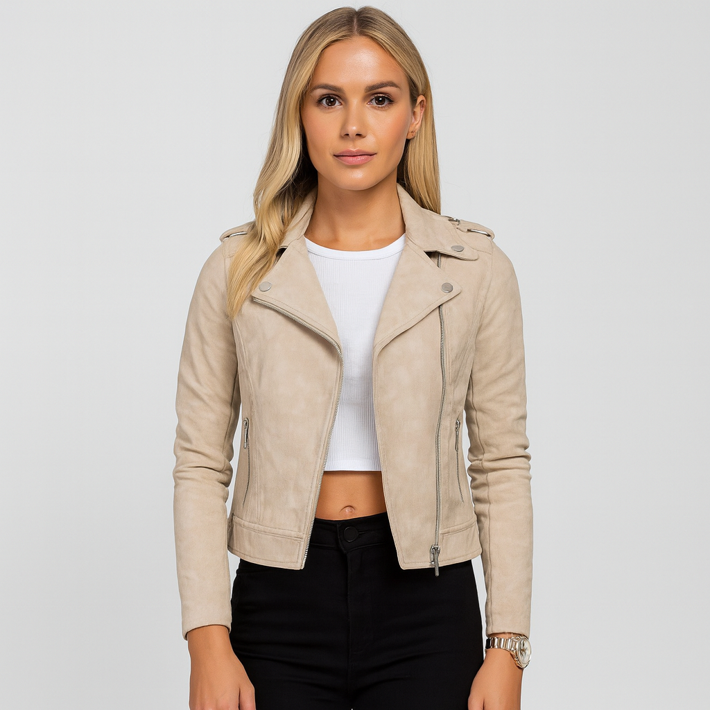 The Liora Suede Moto Jacket