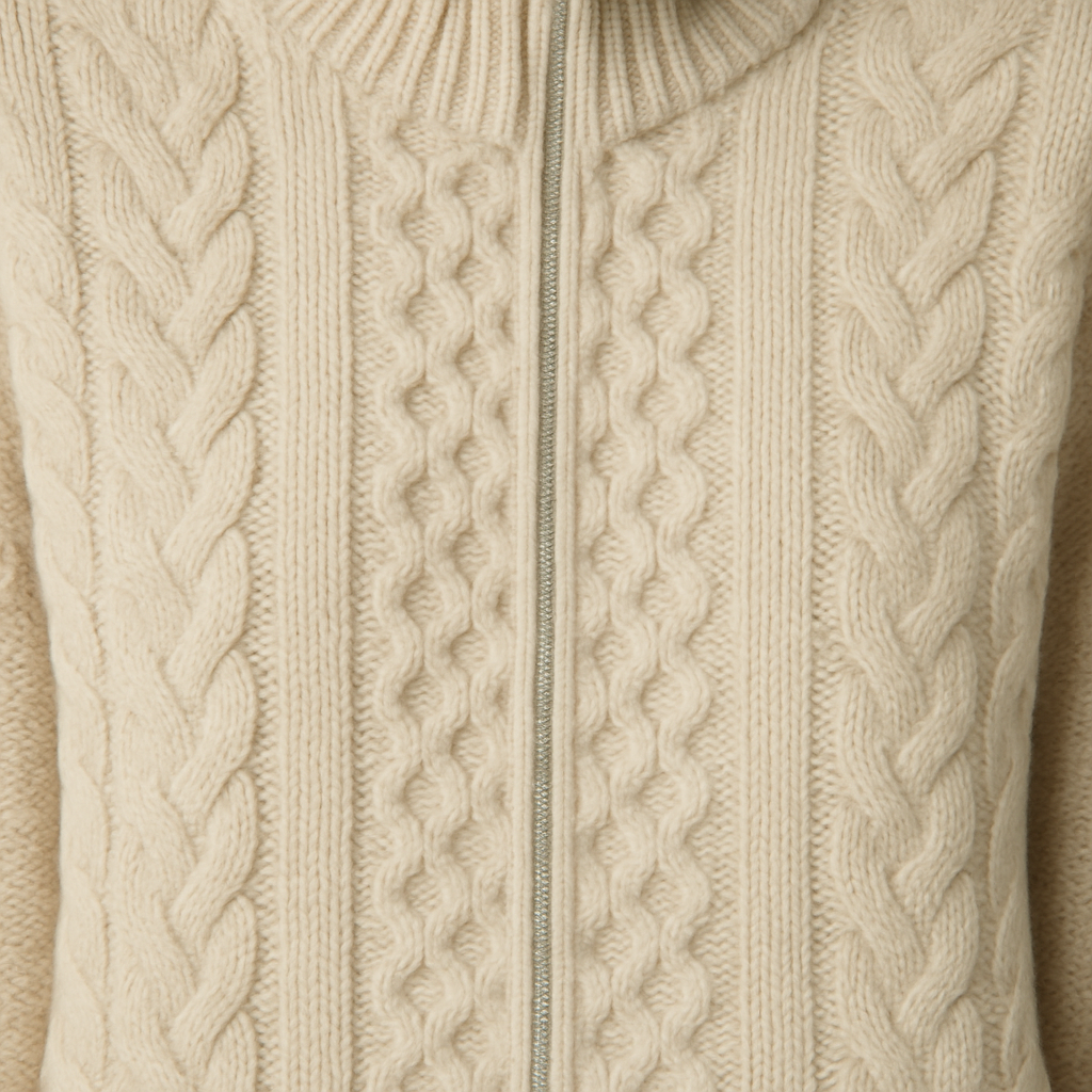 The Amara Cable-Knit Zip Cardigan