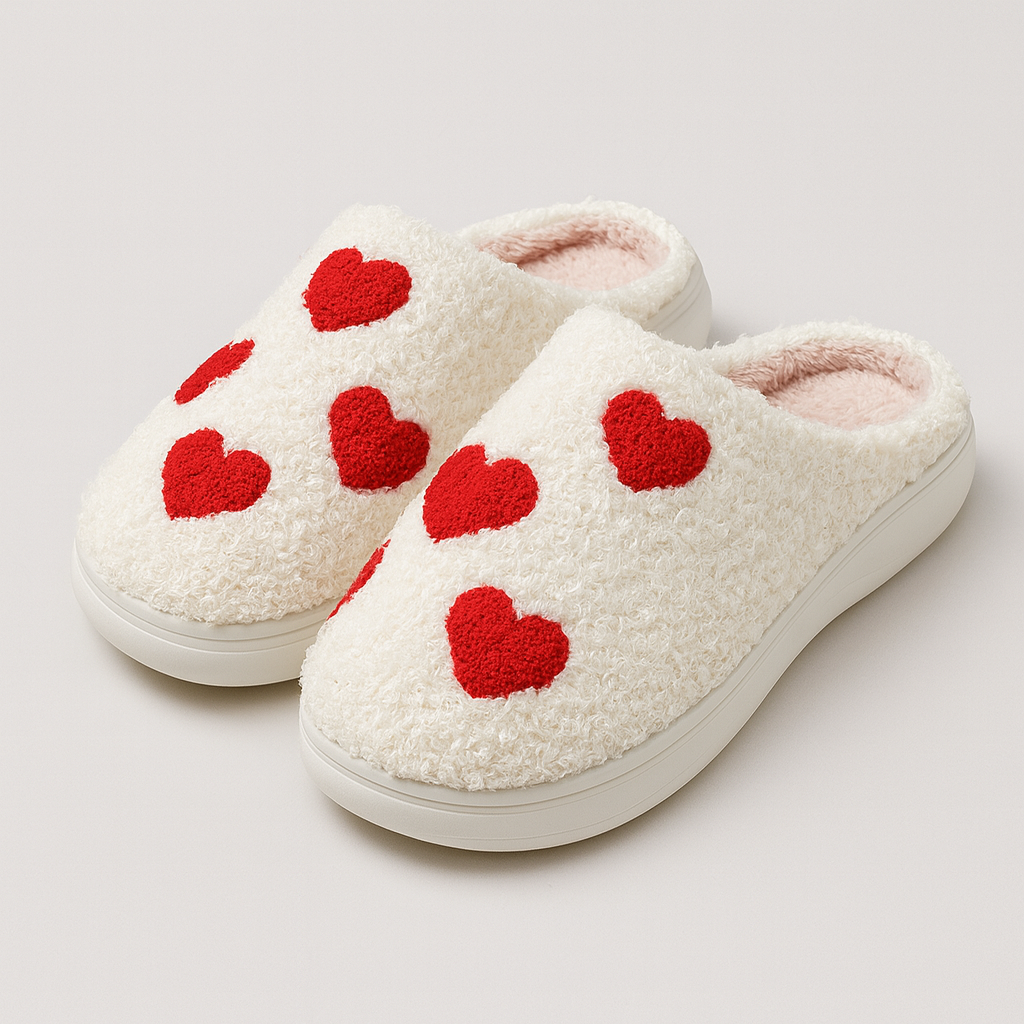 The Amara Heart Knit Slippers