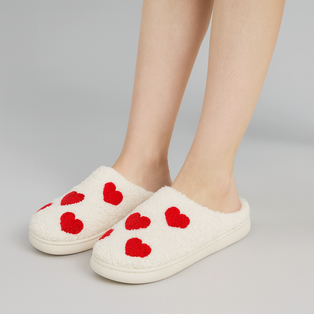The Amara Heart Knit Slippers