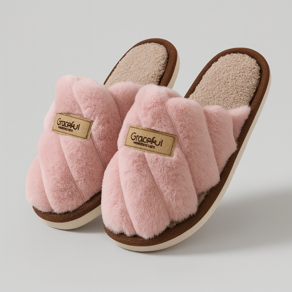The Amara Plush Cross-Band Slippers
