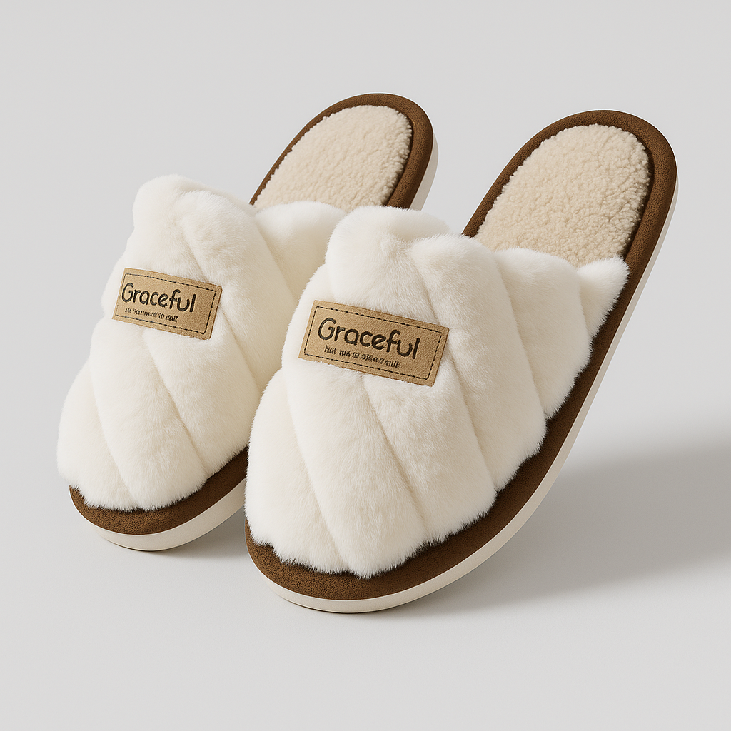 The Amara Plush Cross-Band Slippers