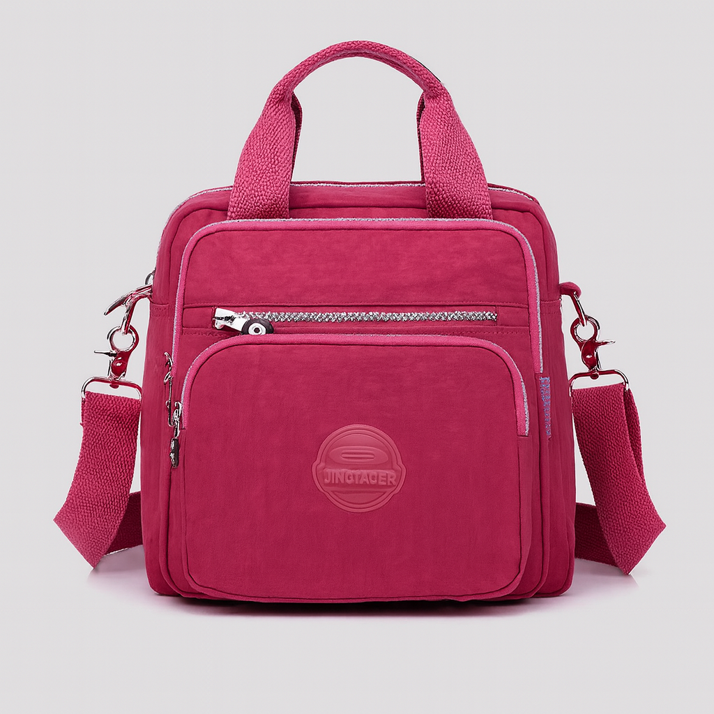 Versatile multifunctional bag that converts from crossbody to backpack, featuring adjustable straps, multiple compartments, and sleek modern design for travel or daily wear