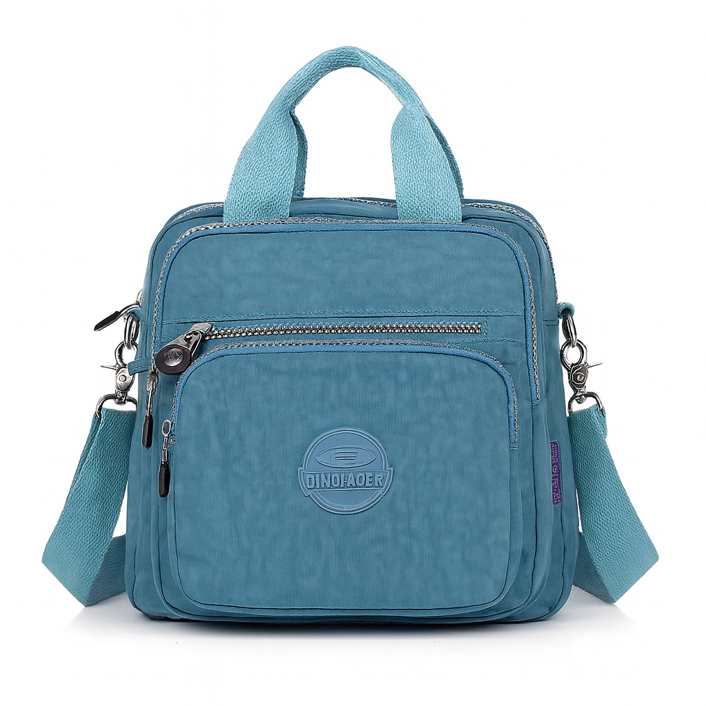 Versatile multifunctional bag that converts from crossbody to backpack, featuring adjustable straps, multiple compartments, and sleek modern design for travel or daily wear