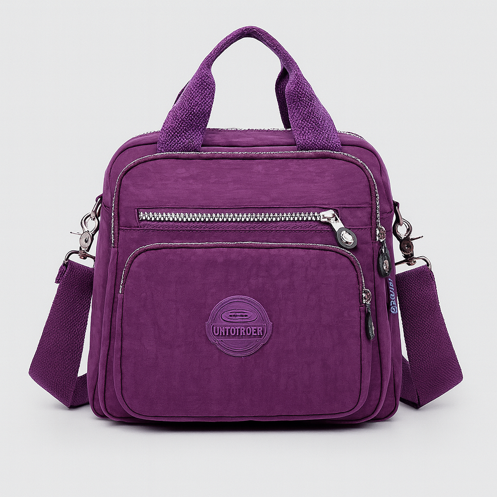 Versatile multifunctional bag that converts from crossbody to backpack, featuring adjustable straps, multiple compartments, and sleek modern design for travel or daily wear