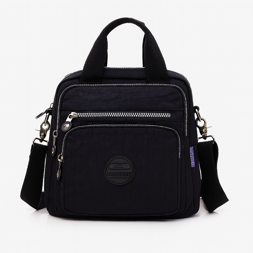 Versatile multifunctional bag that converts from crossbody to backpack, featuring adjustable straps, multiple compartments, and sleek modern design for travel or daily wear