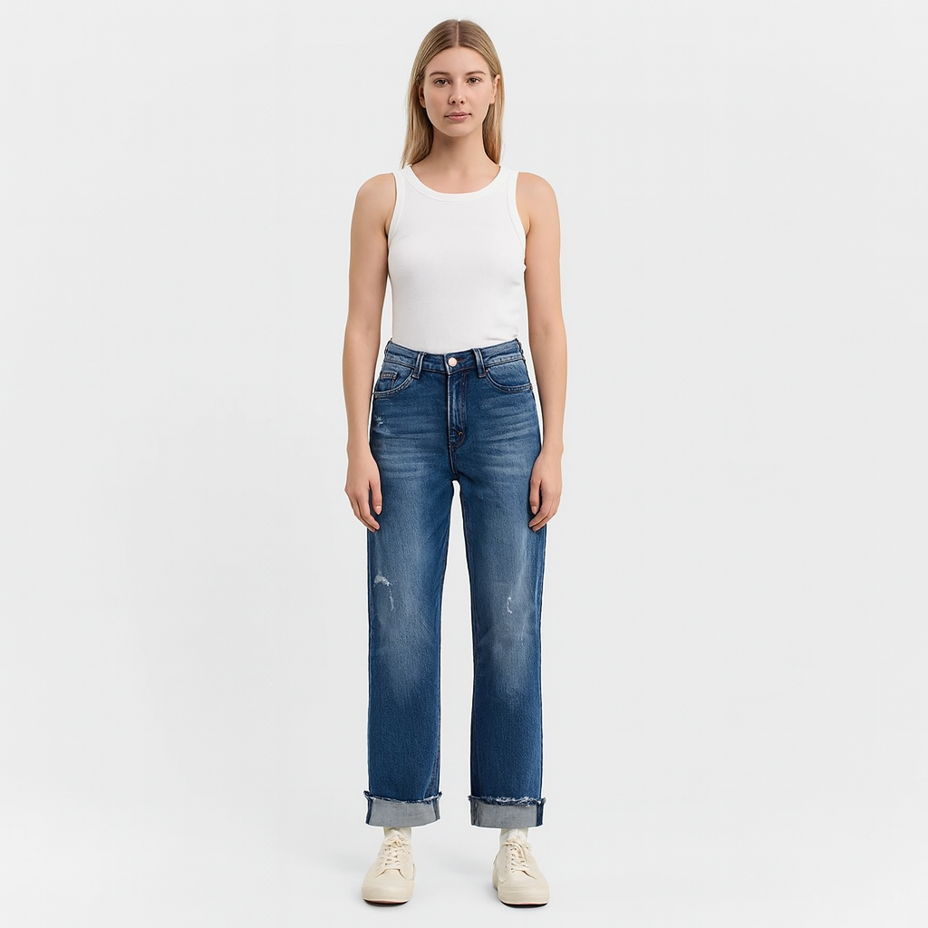 The Arlette Cuffed Straight Jeans