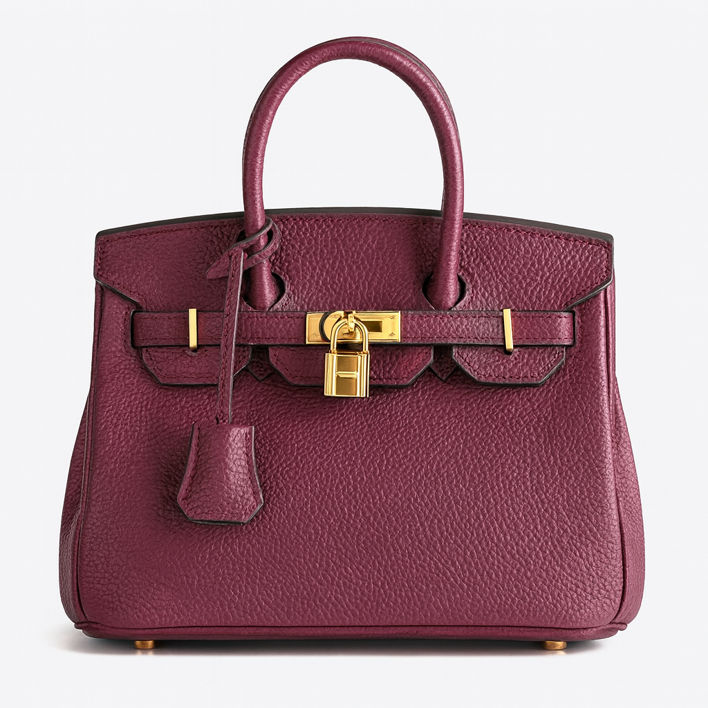 Structured leather tote bag with top handles, spacious interior, detachable shoulder strap, and sleek minimalist design for work or travel