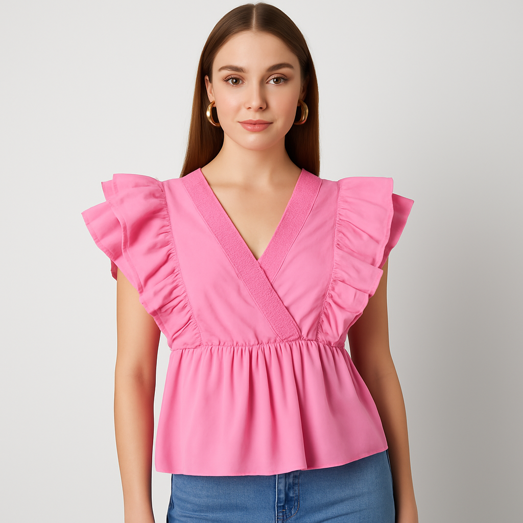 The Beatrice Butterfly Top – Pink S | Nora Elle