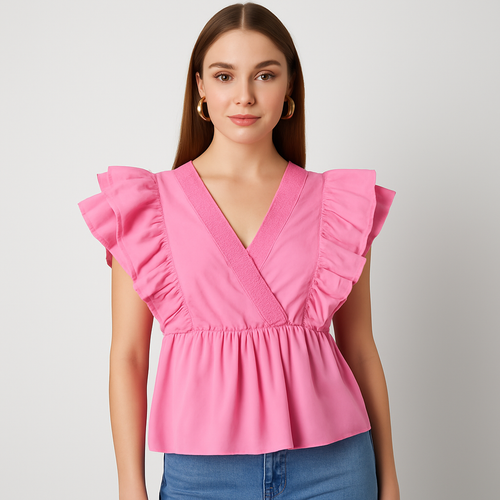 The Beatrice Butterfly Top – Pink S | Nora Elle