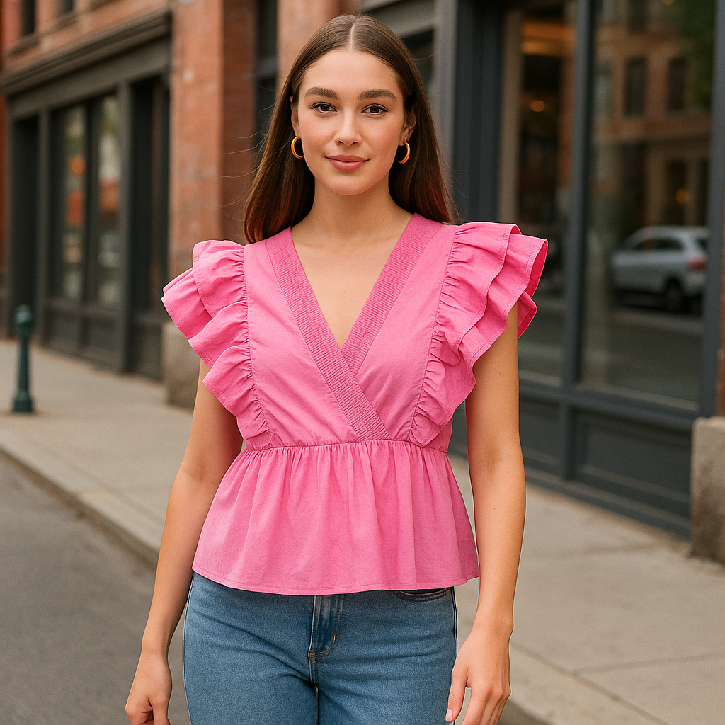 The Beatrice Butterfly Top – Pink S | Nora Elle