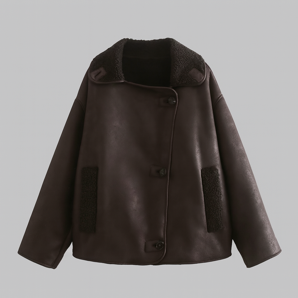 The Beatrix Faux Shearling Button Jacket