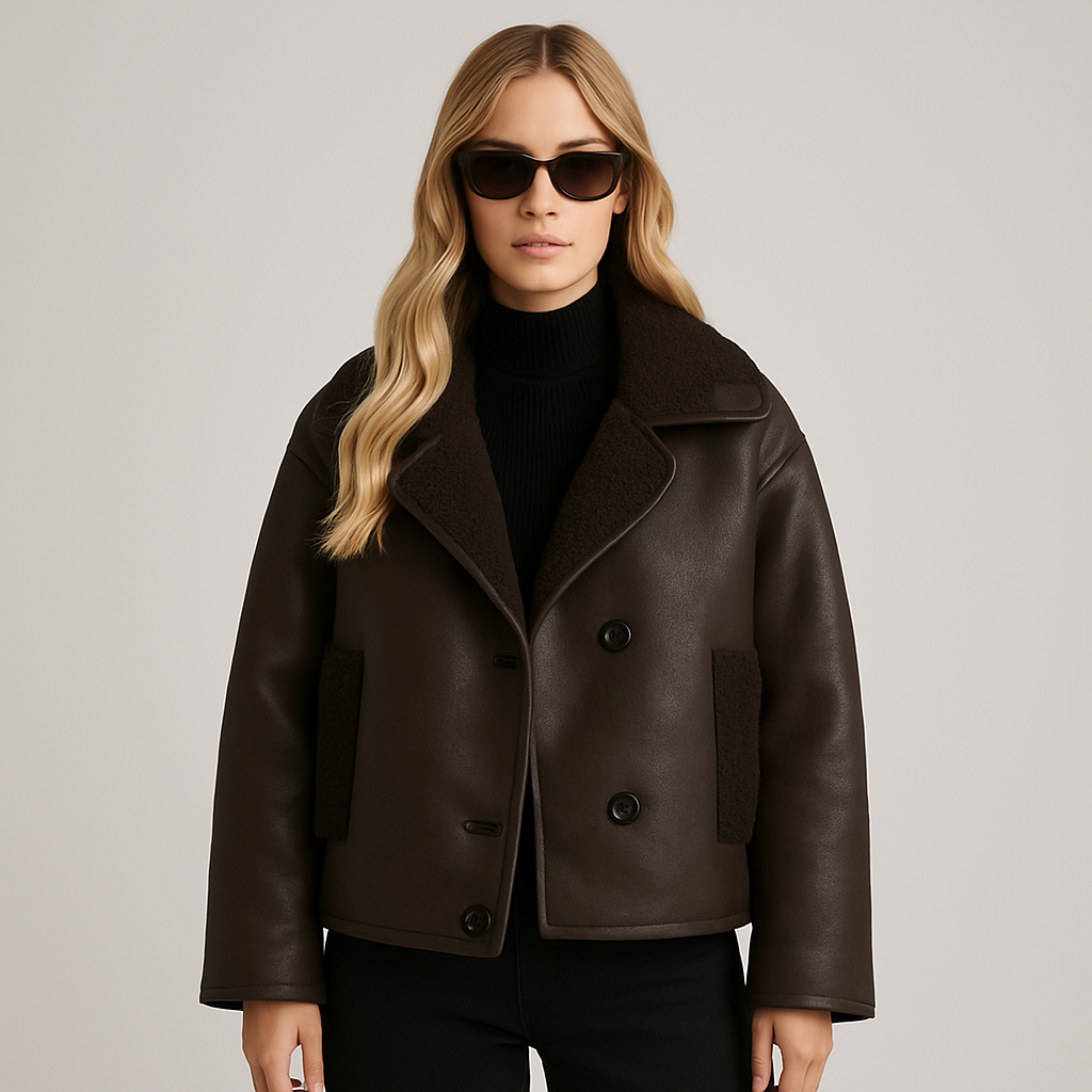 The Beatrix Faux Shearling Button Jacket