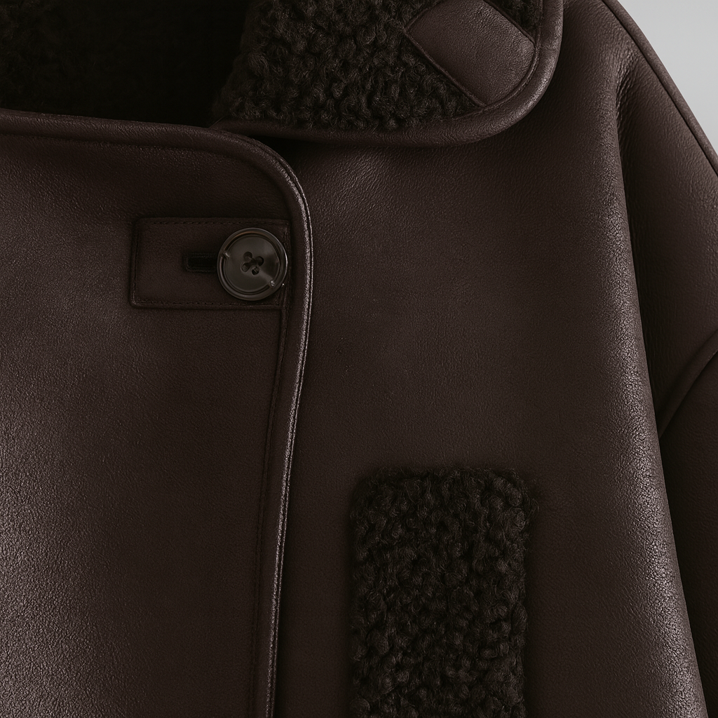 The Beatrix Faux Shearling Button Jacket