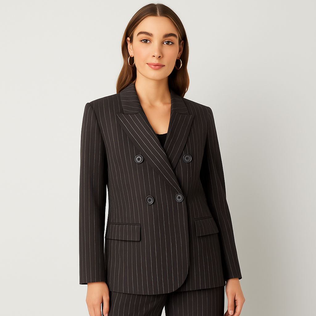 The Blair Pinstripe Blazer – Grey S | Nora Elle