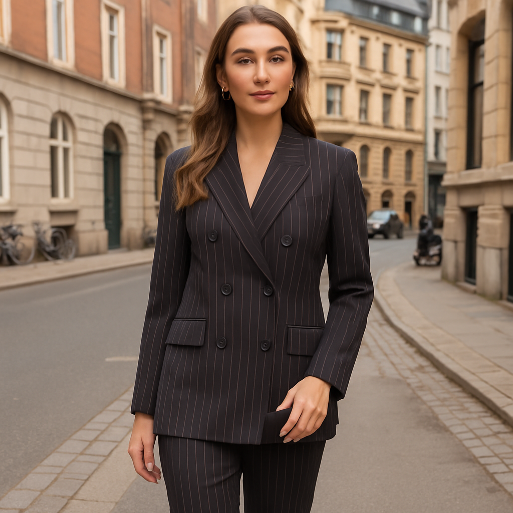 The Blair Pinstripe Blazer – Grey S | Nora Elle