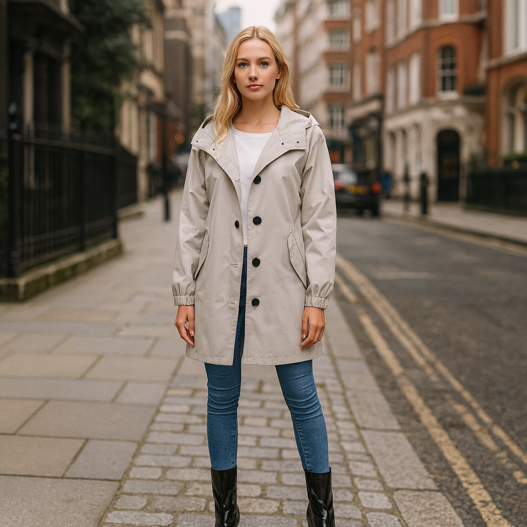 The Clarissa Waterproof Hooded Trench