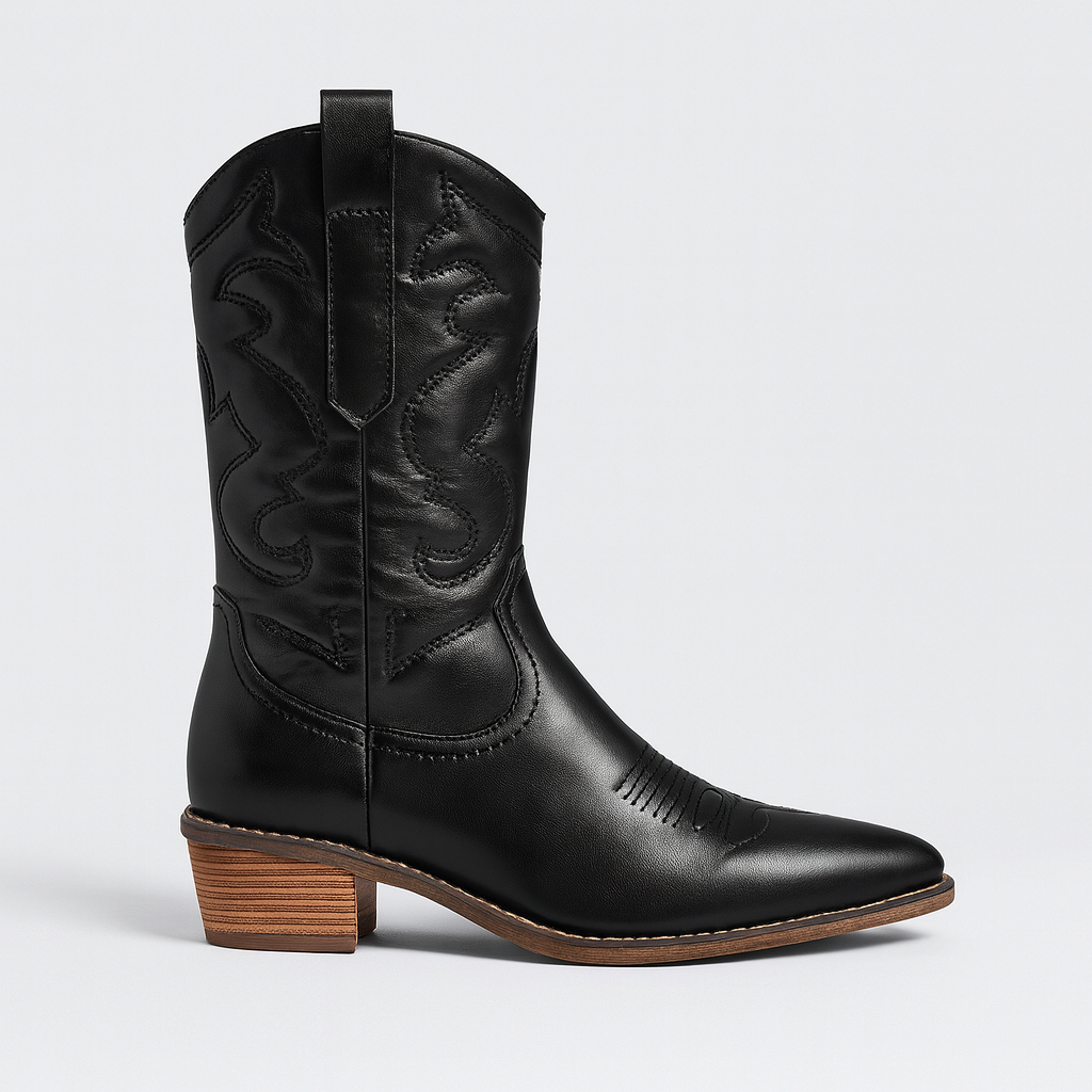 The Elara Metallic Western Boots
