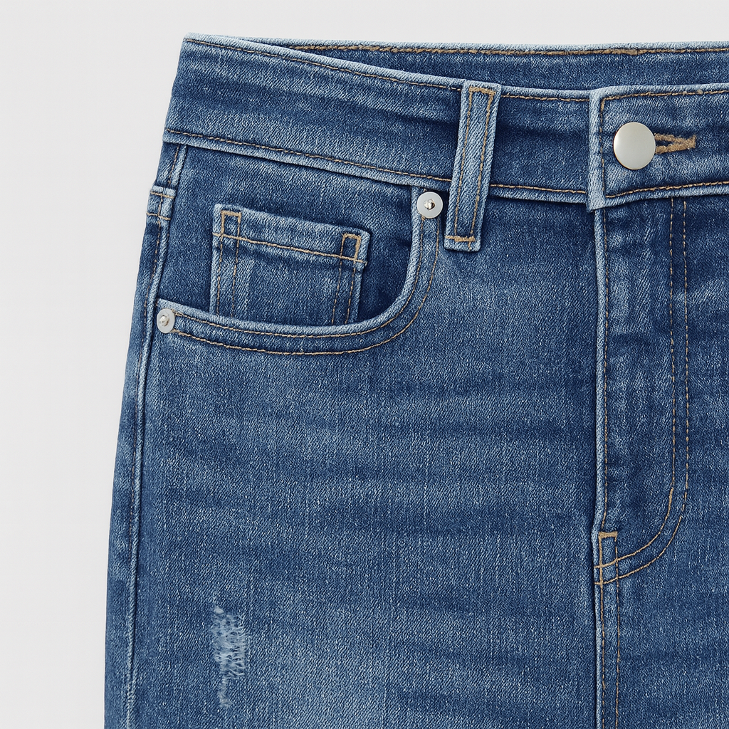 The Elara Vintage Cuffed Straight-Leg Jeans