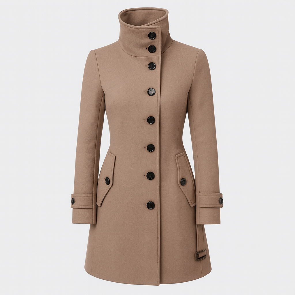 The Eleanor High-Collar Wool Trench