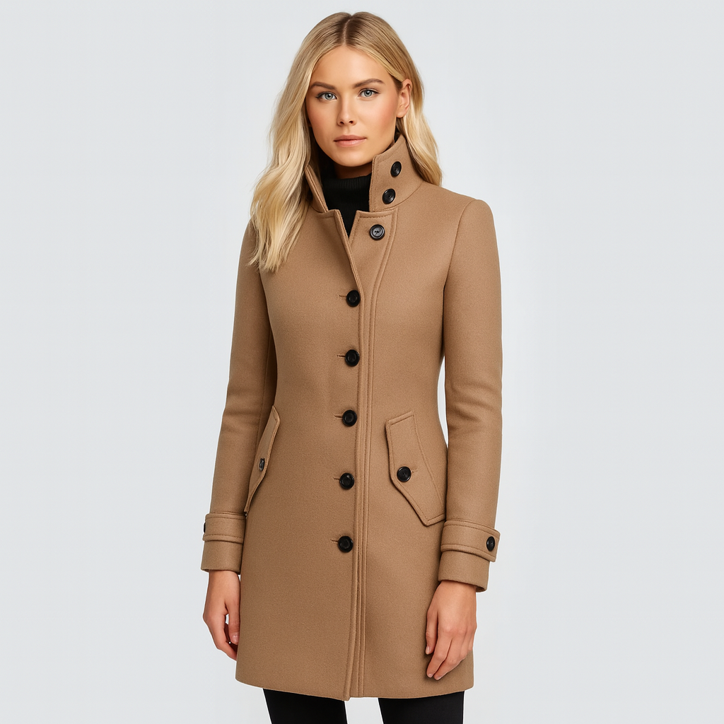 The Eleanor High-Collar Wool Trench