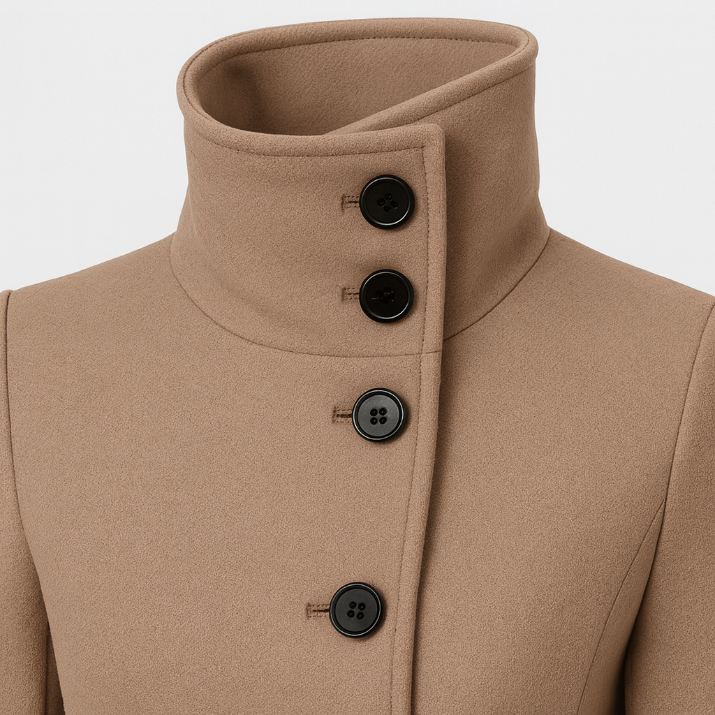 The Eleanor High-Collar Wool Trench