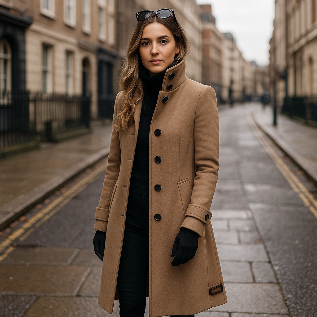 The Eleanor High-Collar Wool Trench