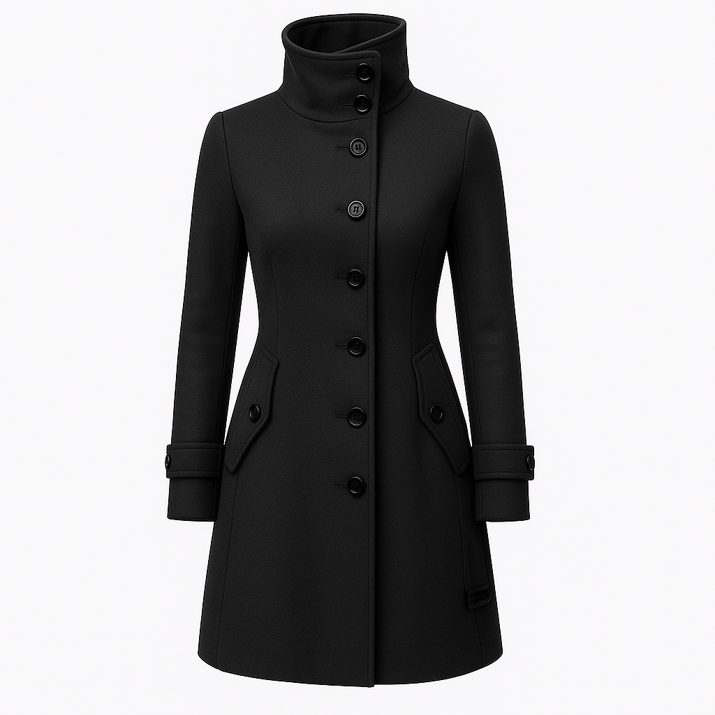 The Eleanor High-Collar Wool Trench