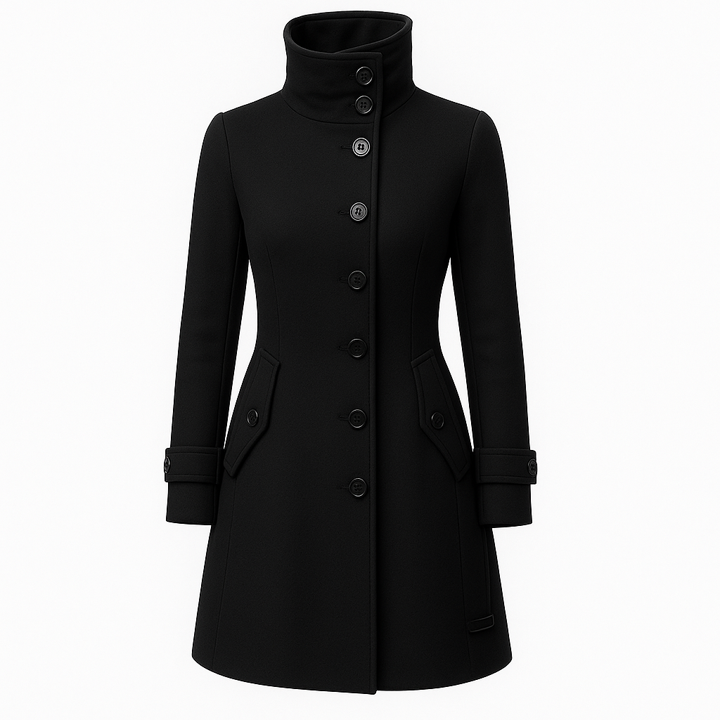 The Eleanor High-Collar Wool Trench