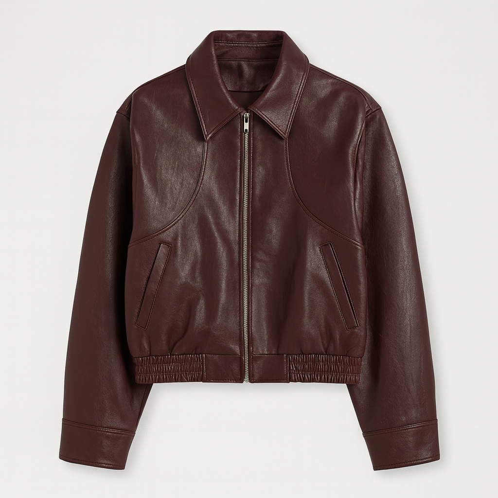 The Emilia Cropped Leather Jacket