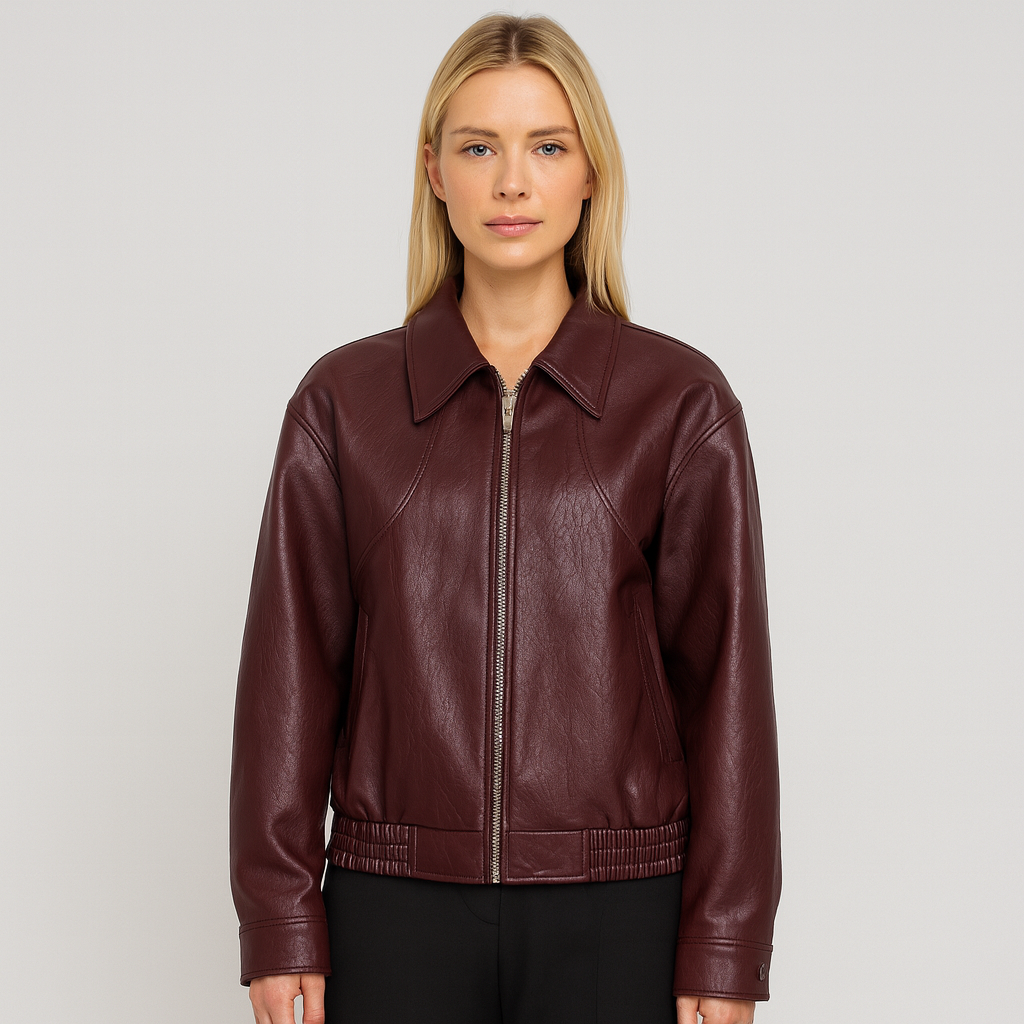 The Emilia Cropped Leather Jacket