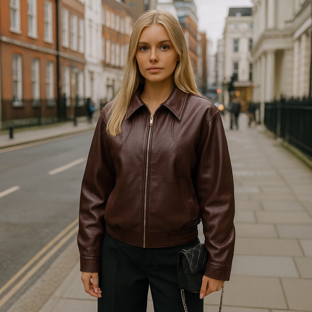 The Emilia Cropped Leather Jacket