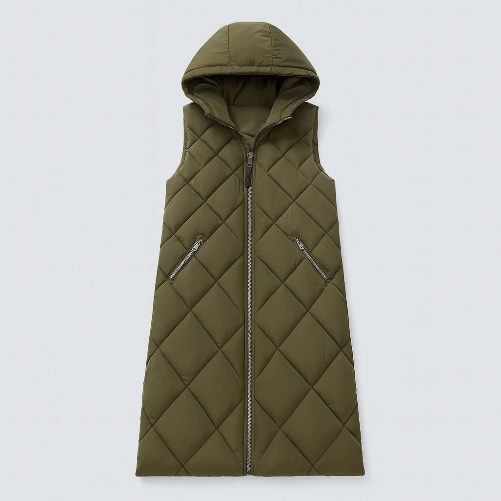 The Harriet Quilted Longline Vest