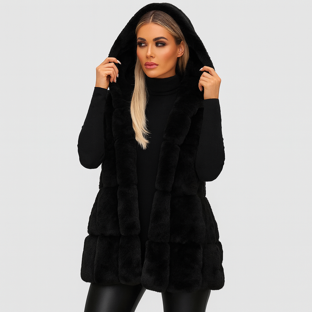 The Imogen Faux Fur Hooded Gilet