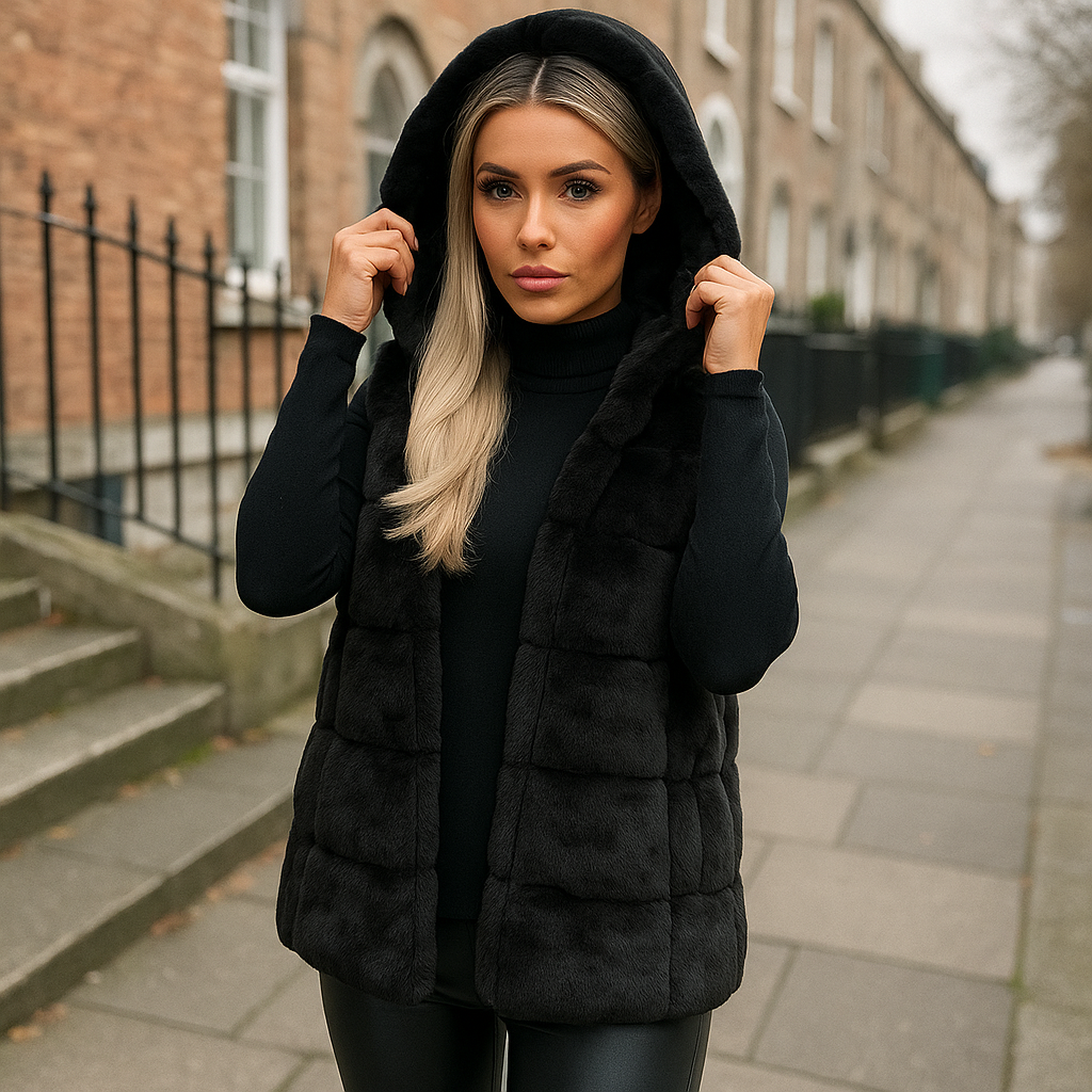 The Imogen Faux Fur Hooded Gilet