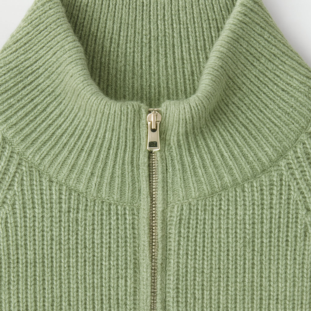 The Livia Zip-Up Wool Cardigan