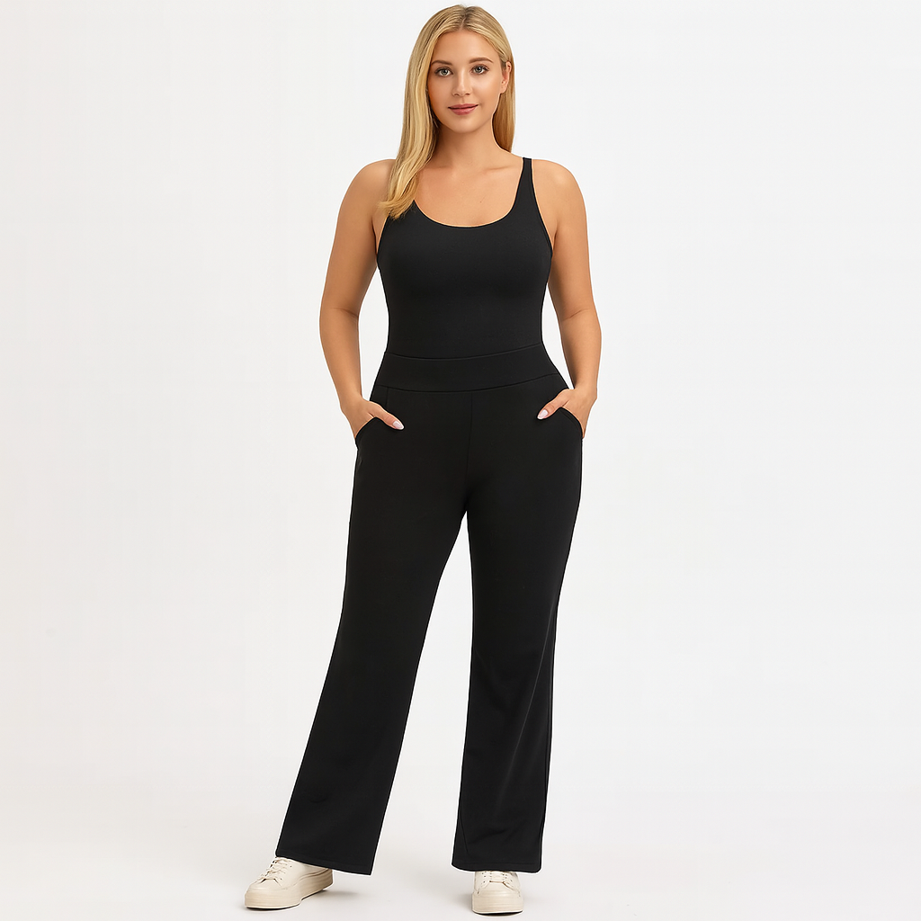 Women’s wide-leg pants with a high-rise waist and flowing relaxed fit for all-day comfort and chic style.