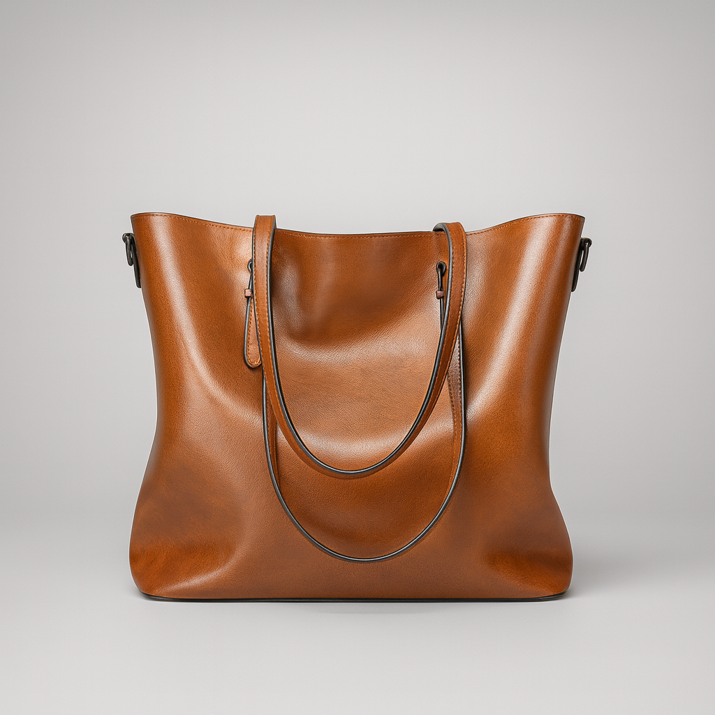 tote bag with dual top handles, detachable shoulder strap, and spacious interior.