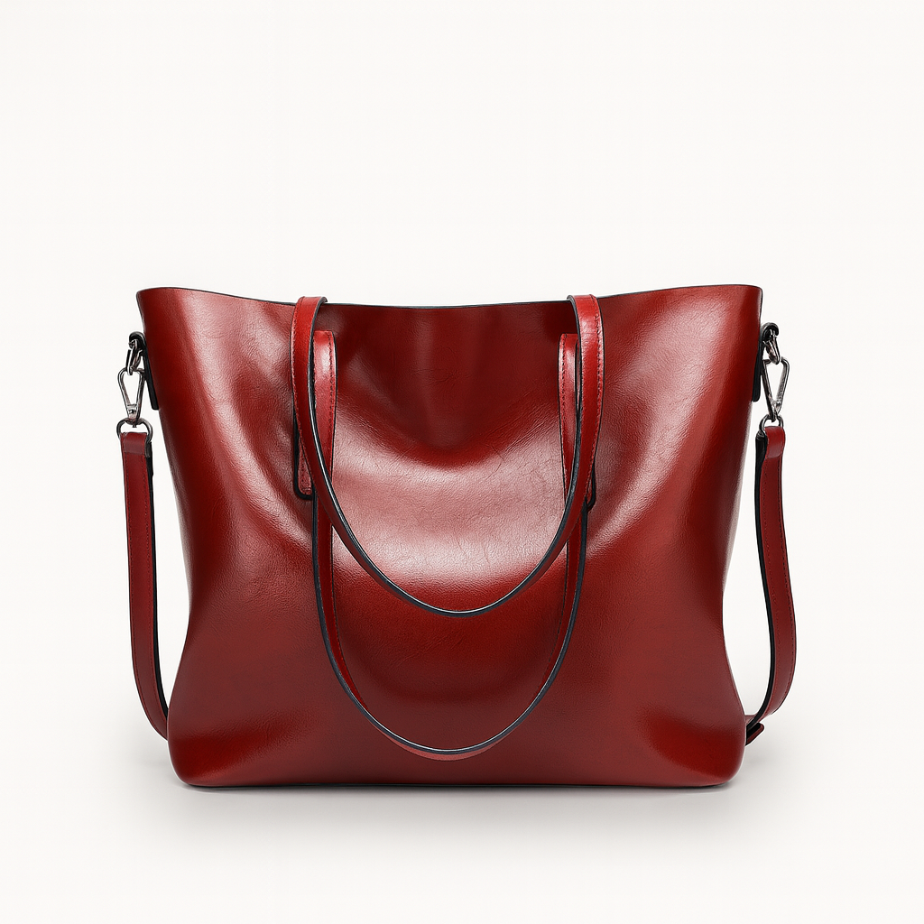tote bag with dual top handles, detachable shoulder strap, and spacious interior.