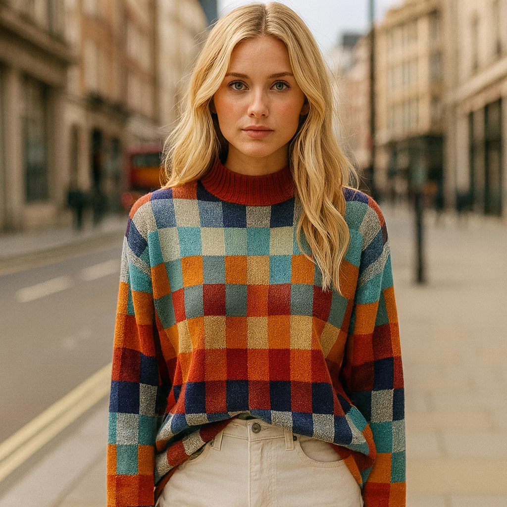 The Maribel Checkered Sweater