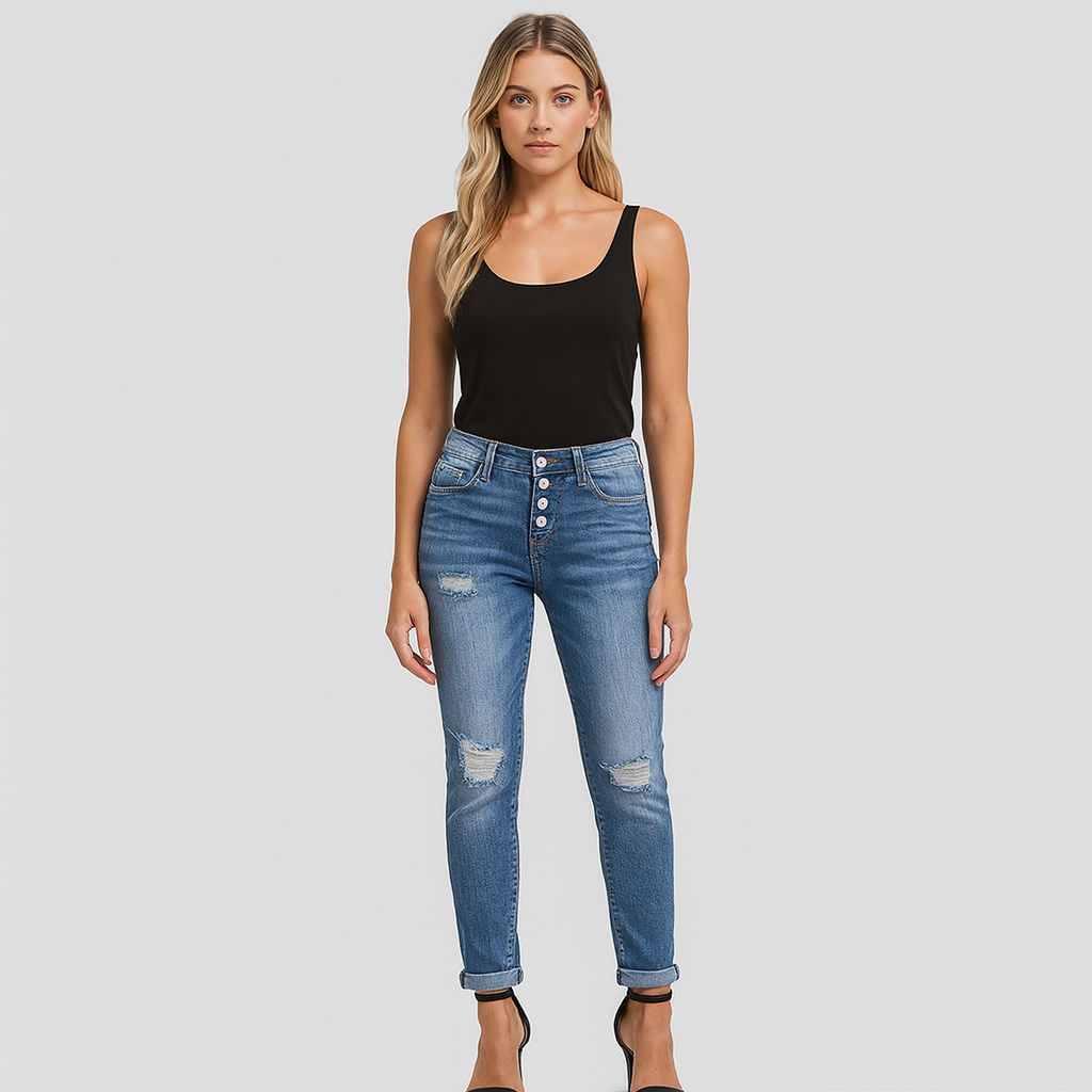 The Marlowe Distressed Skinny Jeans