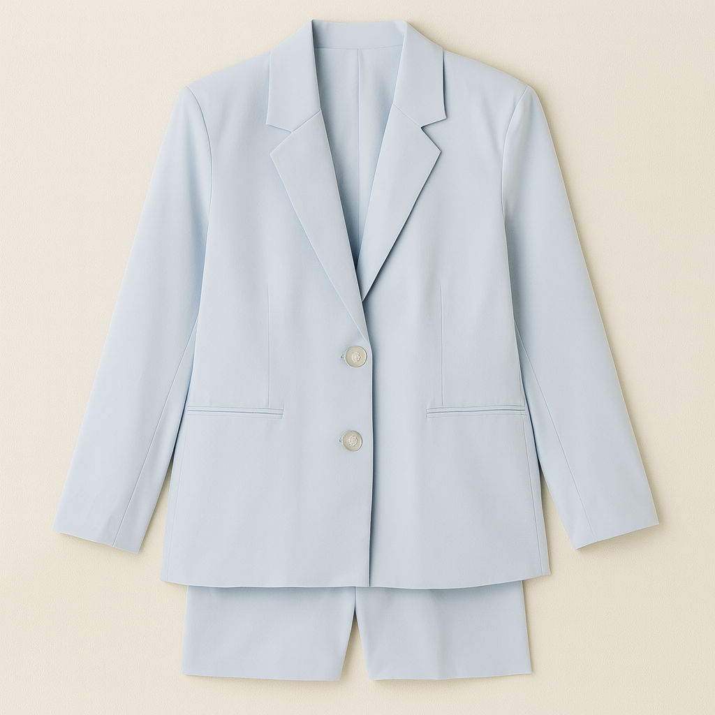 The Nancy Two-Button Blazer – Blue S | Nora Elle