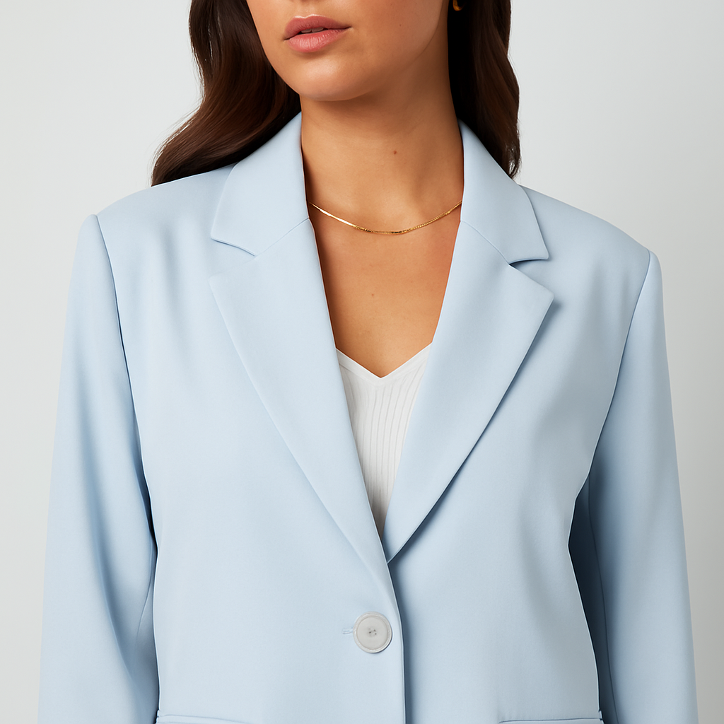 The Nancy Two-Button Blazer – Blue S | Nora Elle