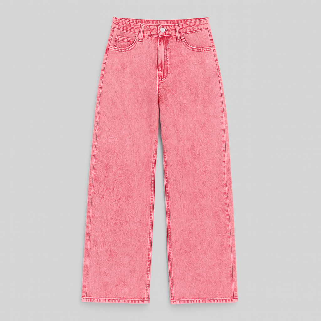 Women’s wide-leg jeans with a high-rise waist and relaxed full-length fit, crafted from soft premium denim.