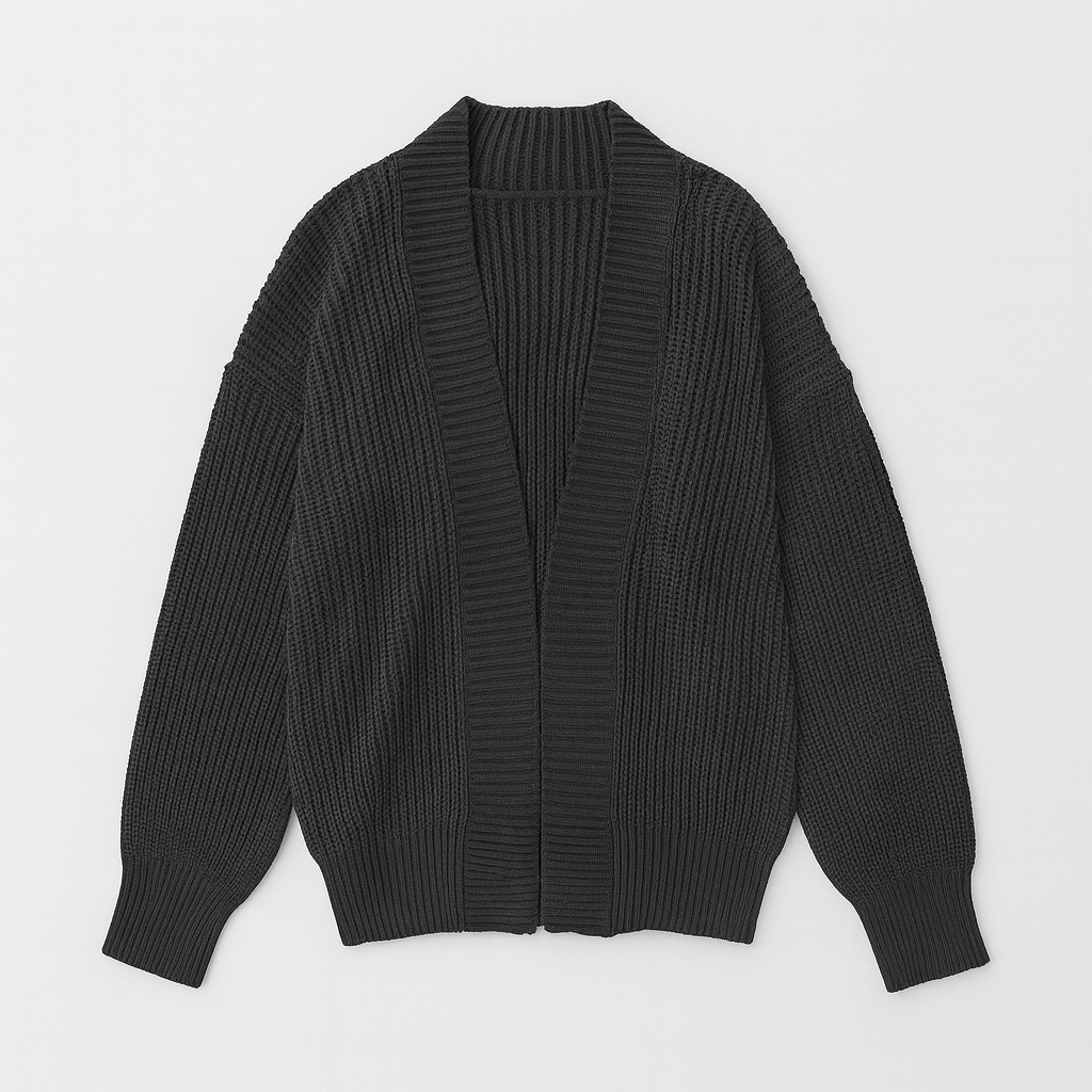 The Selene Charcoal Knit Cardigan
