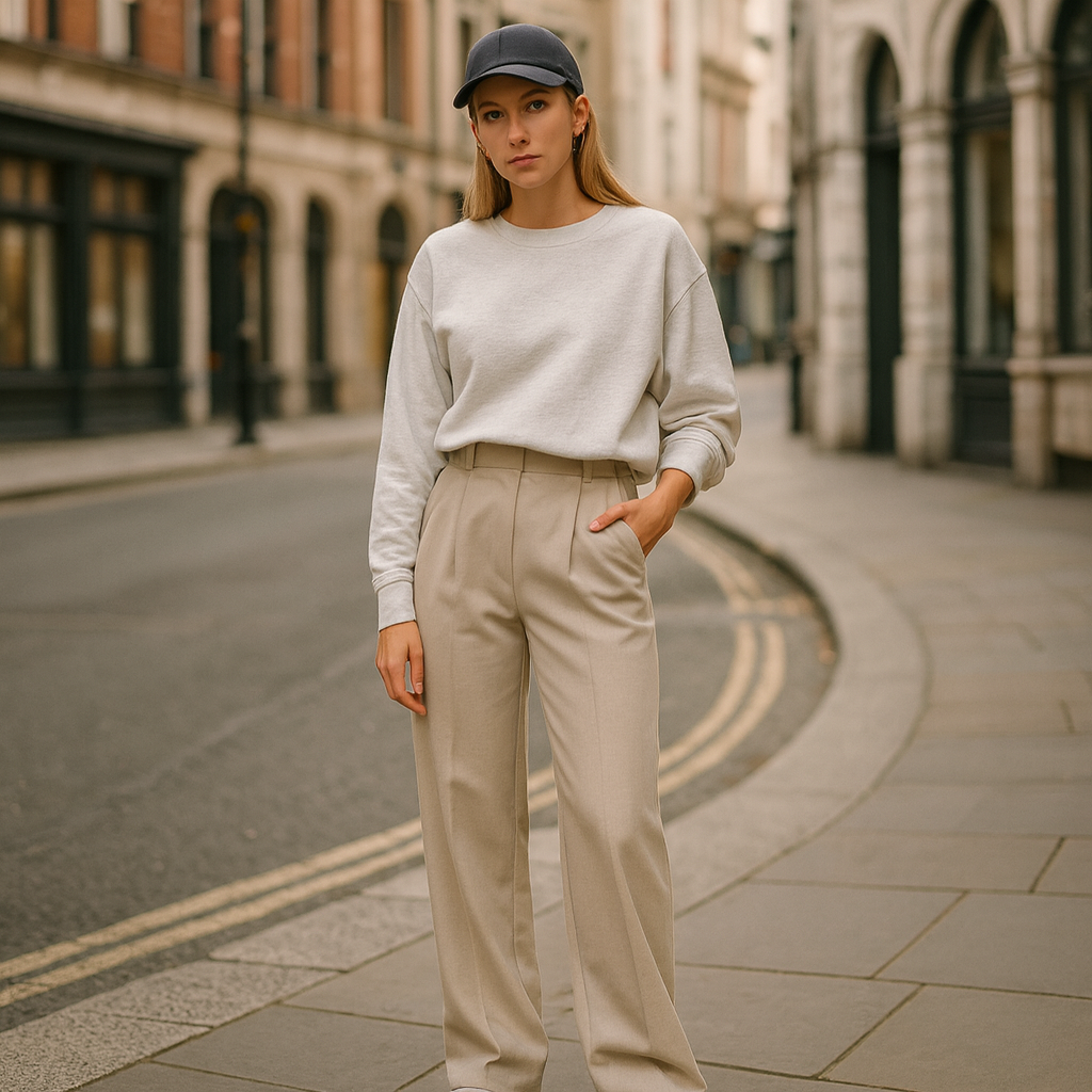 The Sofia Sand Wide-Leg Trousers