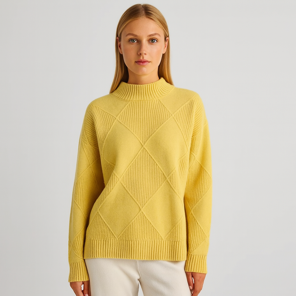 The Solene Diamond Knit Sweater