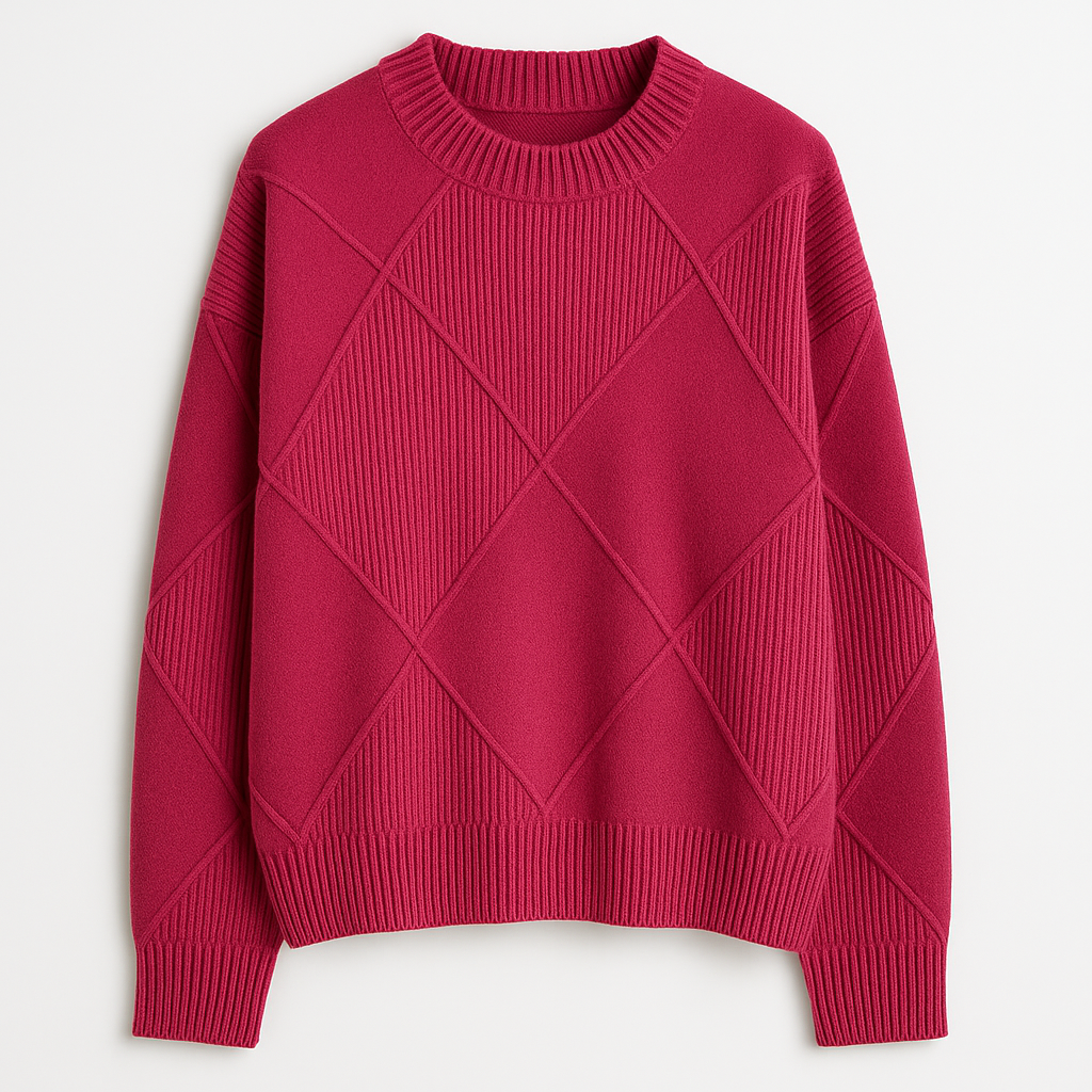 The Solene Diamond Knit Sweater