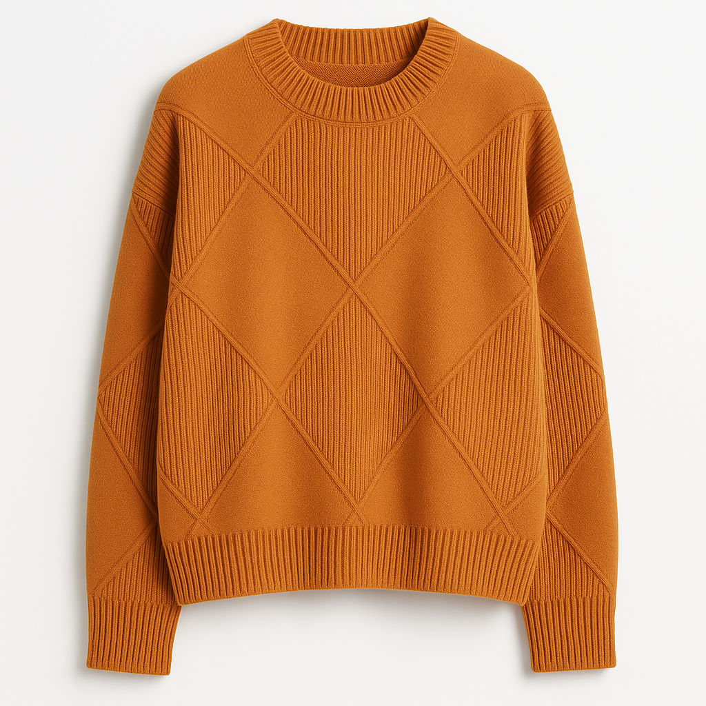 The Solene Diamond Knit Sweater