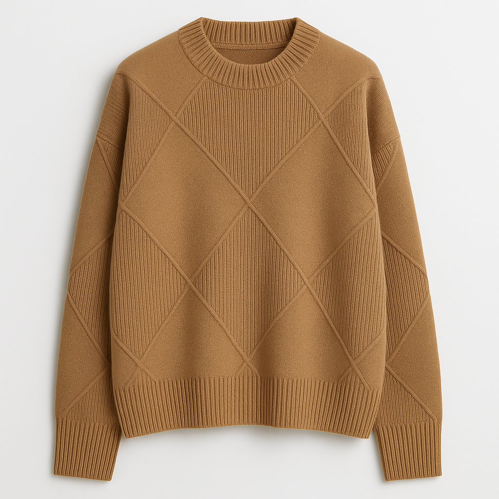 The Solene Diamond Knit Sweater